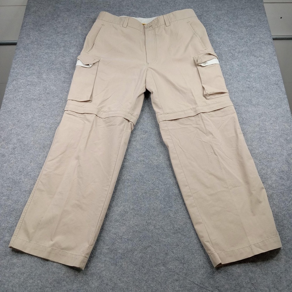 Nautica‎ Pants Mens 36x30 Explorer Tan Khaki Cargo Convertible Zip Off Loose Fit